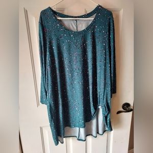 Women's Lane Bryant shirt. Deep Aqua w/flecks and Side knot. Size 22/24